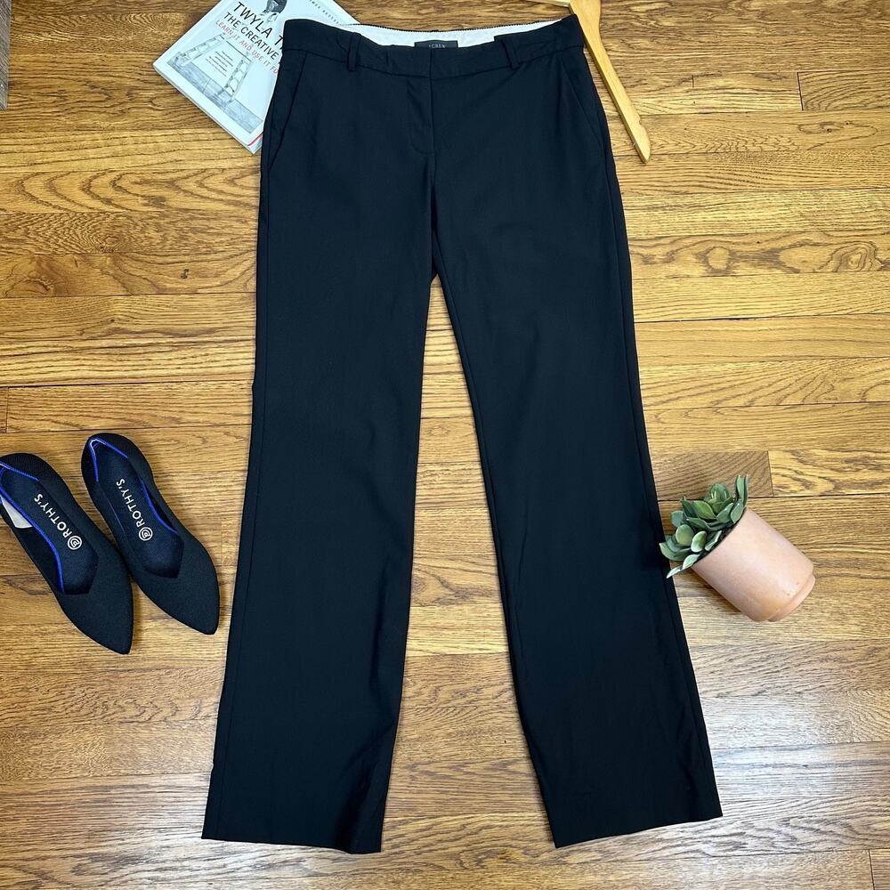 J. Crew Black 1035 Tollegno 1900 Wool Straight Leg Dress Pants